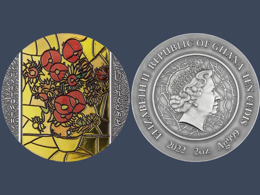 Nghệ thuật Xu bạc Sunflowers Nghệ thuật Xu bạc Sunflowers