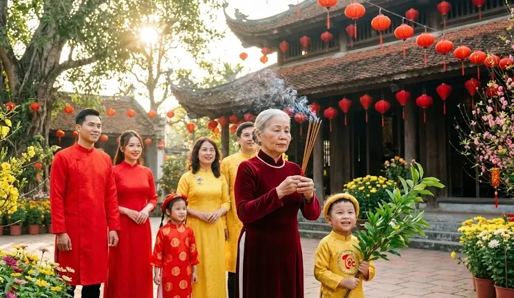 Đi lễ chùa hái lộc và chọn người xông đất hợp tuổi là những việc nên làm ngày Tết quan trọng giúp cầu bình an, may mắn trong năm mới Bính Ngọ.