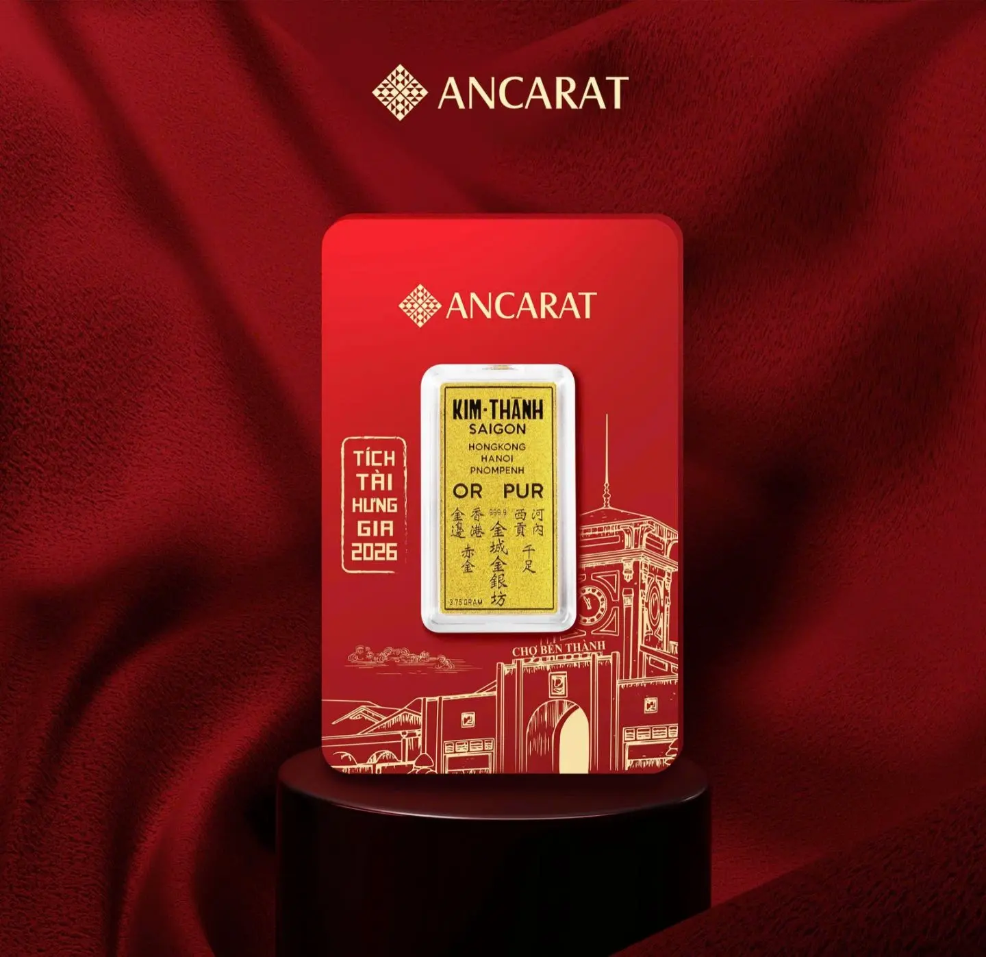 Với thiết kế bao bì in hình Chợ Bến Thành và dòng chữ "Tích Tài Hưng Gia", Vàng Kim Thành là món quà biếu tặng tinh tế, vượt trội hơn hẳn vàng nhẫn thông thường. Với thiết kế bao bì in hình Chợ Bến Thành và dòng chữ "Tích Tài Hưng Gia", Vàng Kim Thành là món quà biếu tặng tinh tế, vượt trội hơn hẳn vàng nhẫn thông thường.