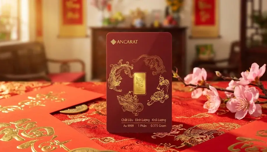 BST Vàng 24K Tứ Linh Hội Tụ – Biểu tượng của sức khỏe, bình an và sự bảo hộ thiêng liêng dành cho đấng sinh thành trong năm mới 2026.