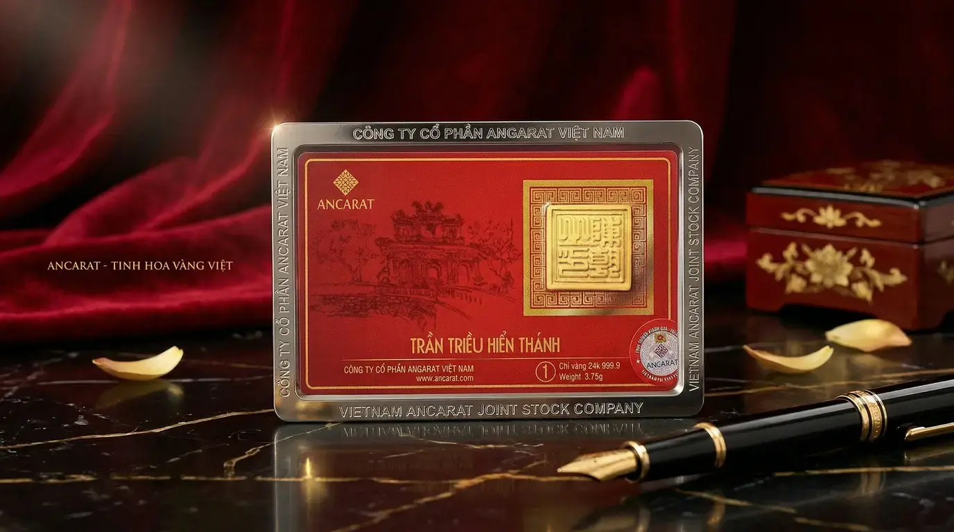 Giải pháp rước lộc tận nhà: Vàng ấn Trần Triều 1 chỉ ép vỉ chuẩn xác 3.75g, giúp khách hàng ở xa dễ dàng mua sắm và tích sản an toàn.