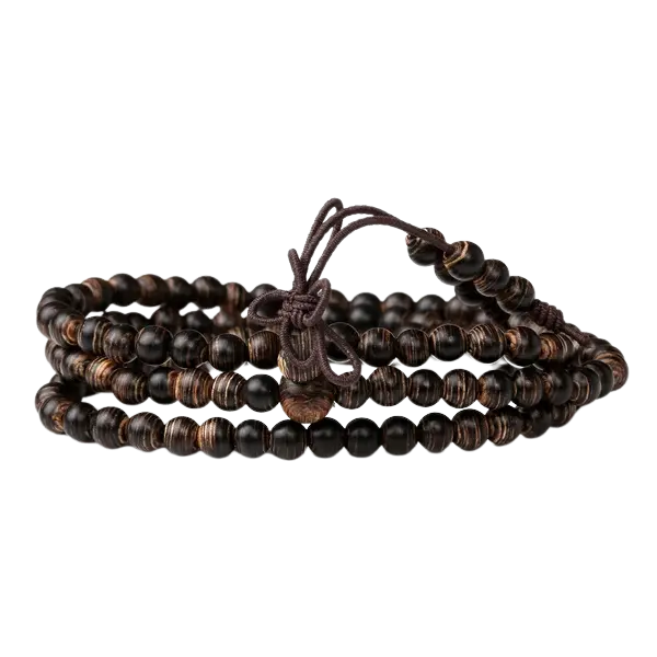 Vòng trầm hương sánh 108 hạt 3mm phong thủy – Bình an – May mắn