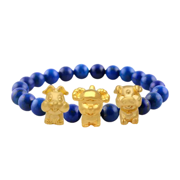 Bộ Con giáp Tam hợp Hợi Mão Mùi – Charm vàng 24K