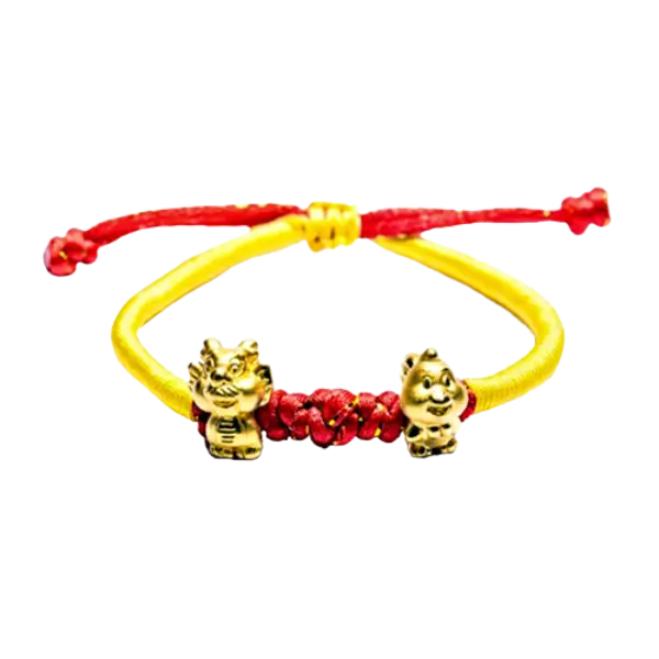 Vòng tay charm vàng 24K Con giáp nhị hợp Thìn Dậu