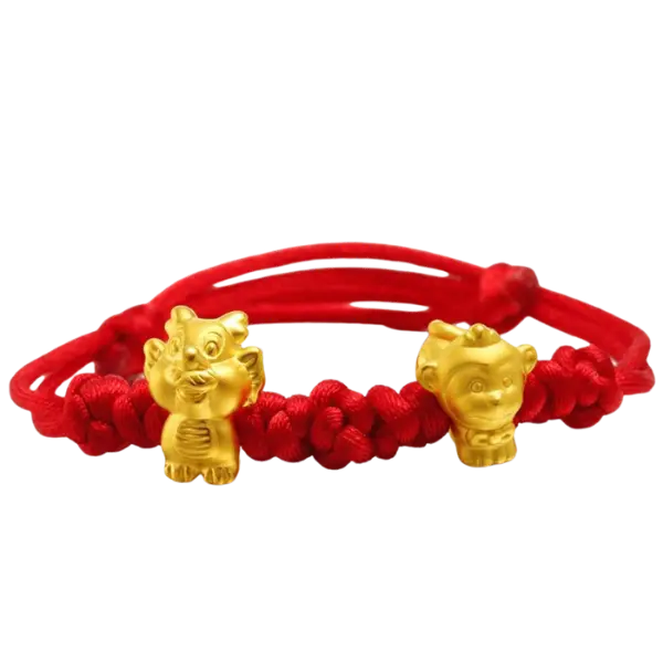 Vòng tay charm vàng 24K Con giáp Nhị hợp Thìn Thân