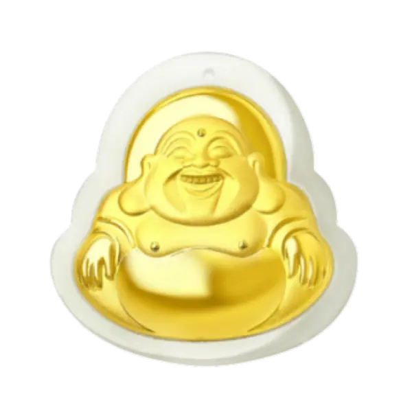 Mặt Ngọc Phỉ Thúy Dát Vàng Di Lặc May Mắn