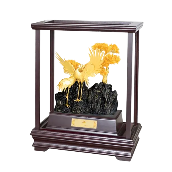 Tượng mạ Vàng 24K Tùng Hạc Diên Niên