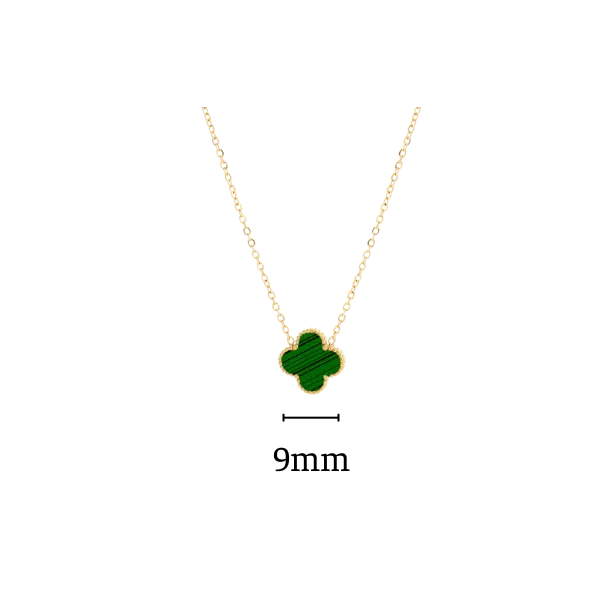 Dây chuyền vàng 18K Golden Leaf 9mm (Bản dày) – Màu xanh lá