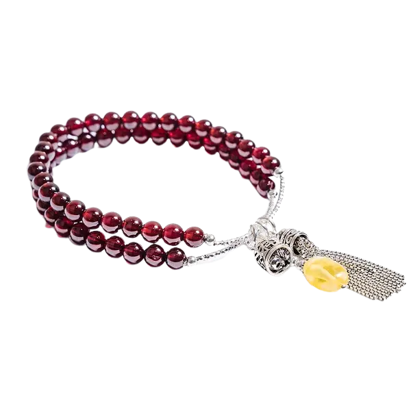 Vòng tay bạc phối đá Garnet – Tình duyên – May mắn