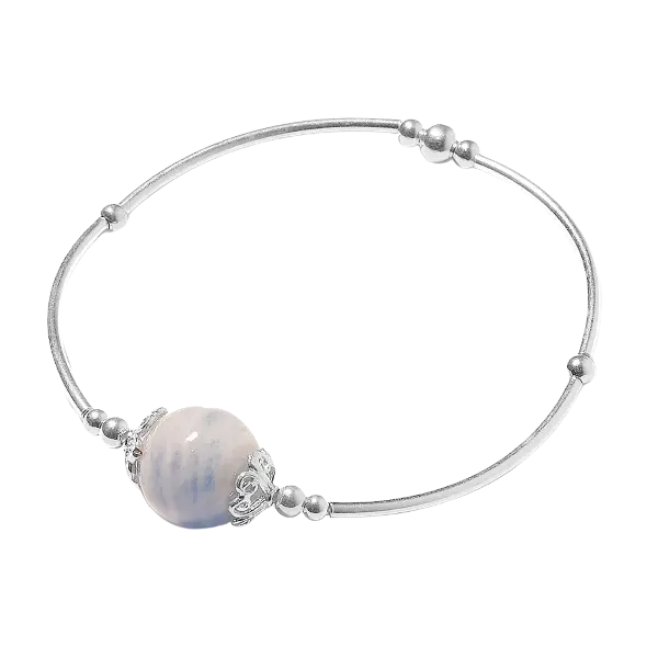 Vòng tay hạt đá Aquamarine