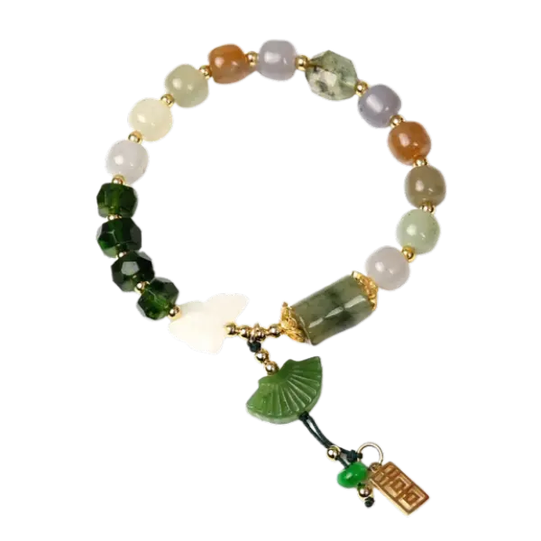 Vòng tay ngọc hòa điền mix bạc