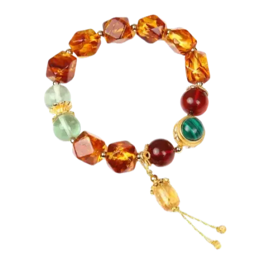 Vòng tay hổ phách mix bạc