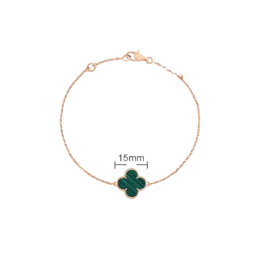 [AG6102.L168.001D] Lắc tay Vàng 18K 610 Golden Leaf 15mm – Xanh Lá