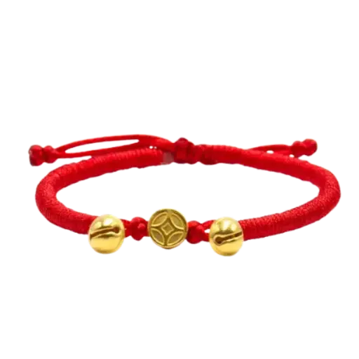 Vòng Tay Charm Vàng 24K Chữ Điền Bánh Bao Phối Lục Lạc