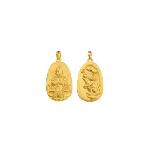 [AG9992.M009.029] Mặt dây Vàng 24K Phật tuổi Thân MS37