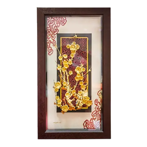 [AO9992.Q188.T001] Tranh mạ vàng 24K Hoa Mai
