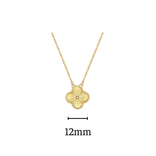 [AG7502.D168.506] Dây chuyền vàng 18K Golden four-leaf clover 12mm