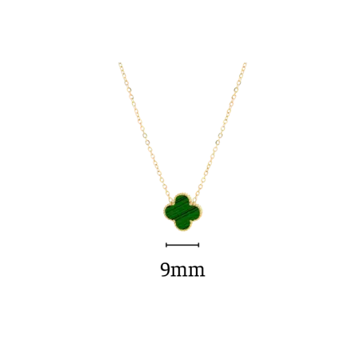 [AG7502.D168.503HB] Dây chuyền vàng 18K Golden Leaf 9mm (Bản dày) – Màu xanh lá