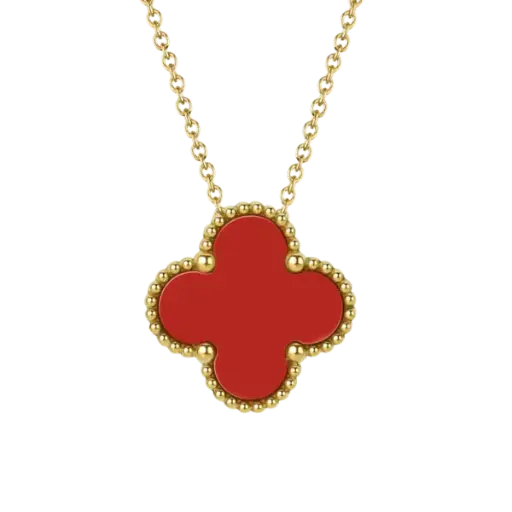 [AG7502.D168.501_RED] Dây chuyền vàng 18K Golden Leaf 15mm – Màu đỏ